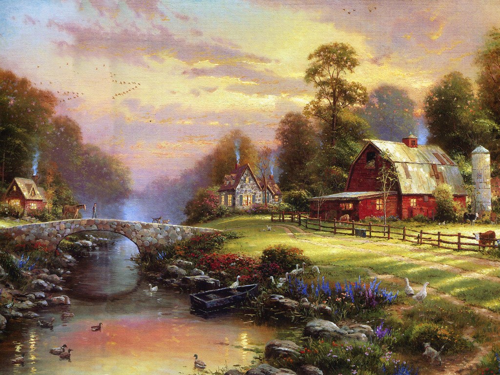 Wallpapers Photo Art Thomas Kinkade Wallpaper Art Wallpapers 1024x768