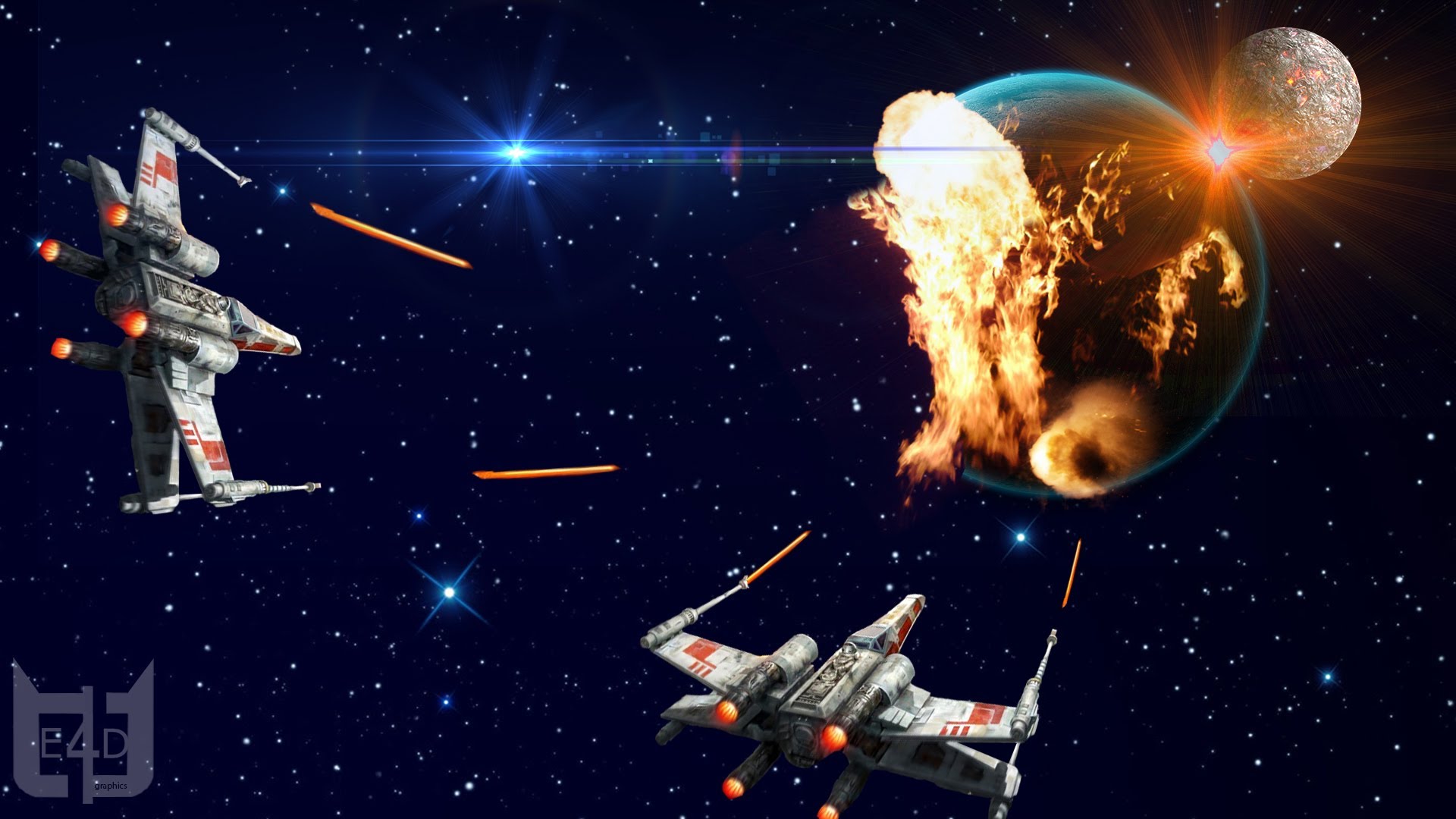 E4D Graphics Space War Wallpaper Speed Art 1920x1080