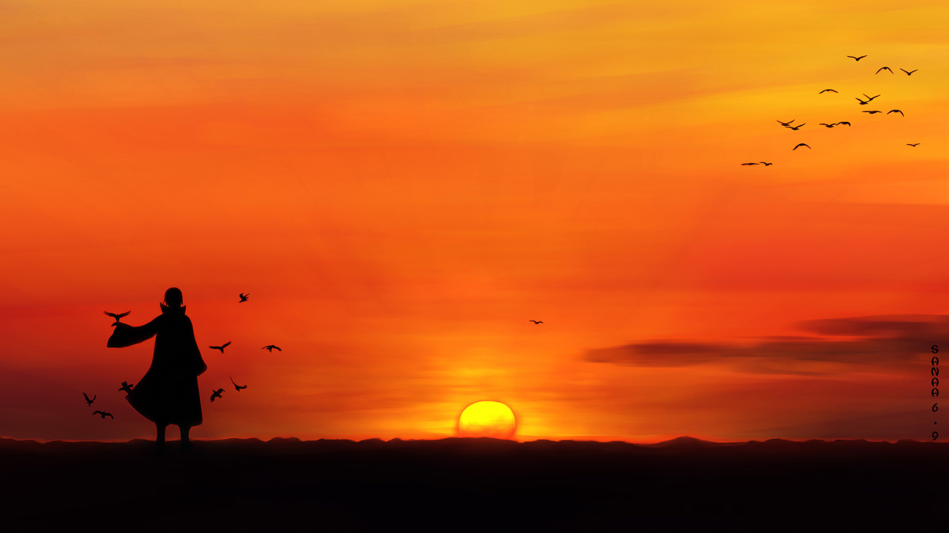 Itachi Uchiha Sunset 8i Wallpaper HD 1920x1080