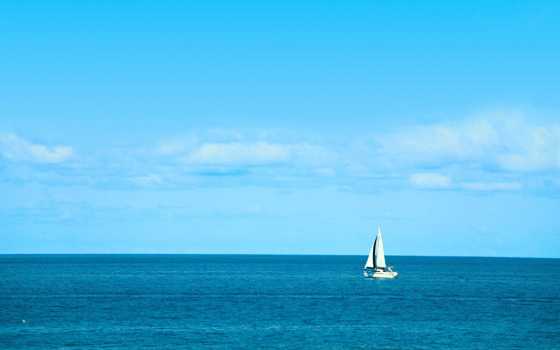 White Sailboat on Blue Ocean Beach Background   Beach 1920x1200