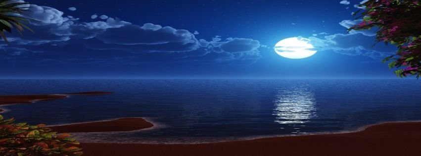 Beach At Night Wallpaper Facebook Covers   myFBCovers 851x315