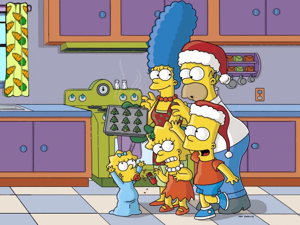 The Simpsons Christmas Wallpaper This was a simpsons christmas 1024x768