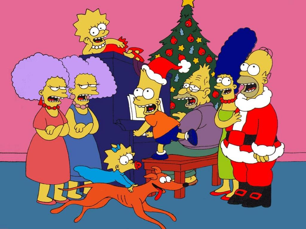 wallpaper simpsons christmas wallpaper 1024x768