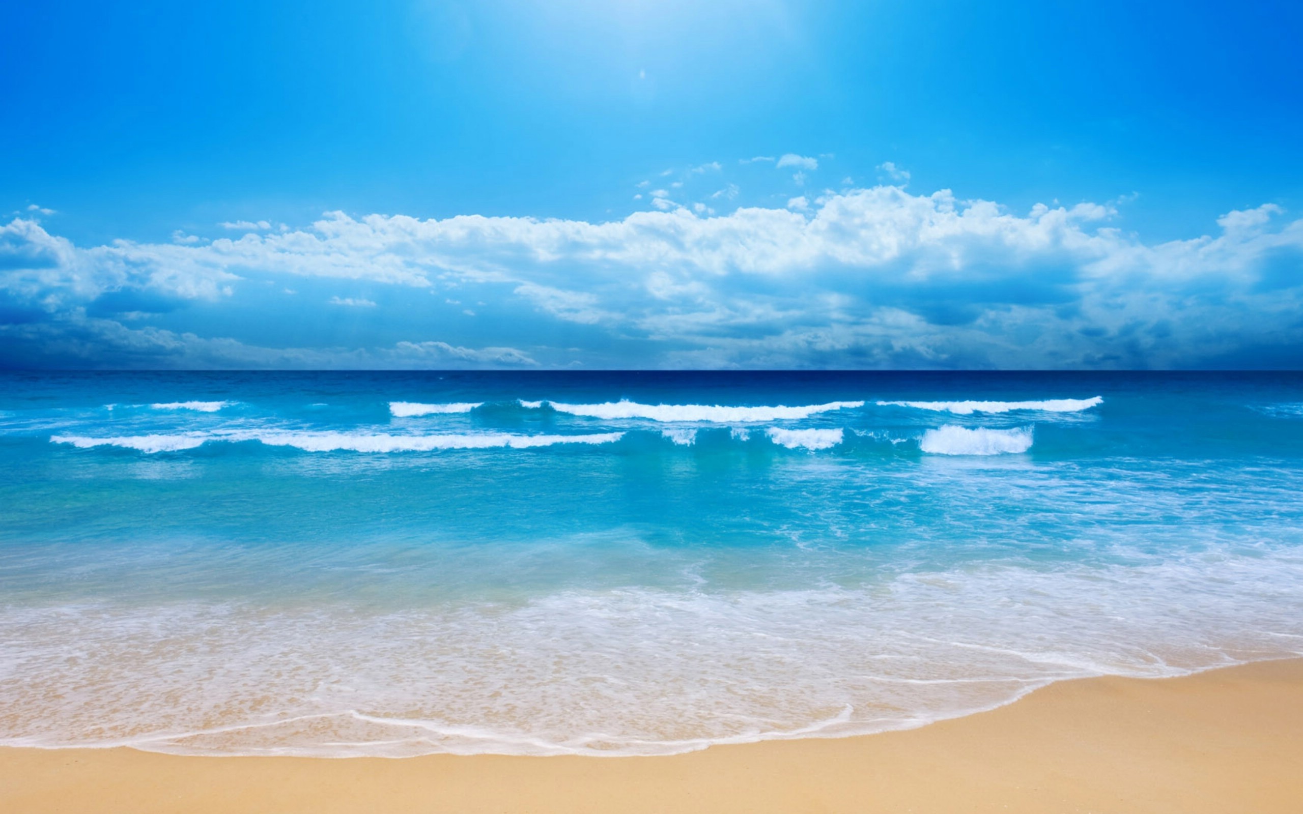 Blue Ocean Wallpaper 2560x1600 Blue Ocean Clouds Landscapes Nature 2560x1600