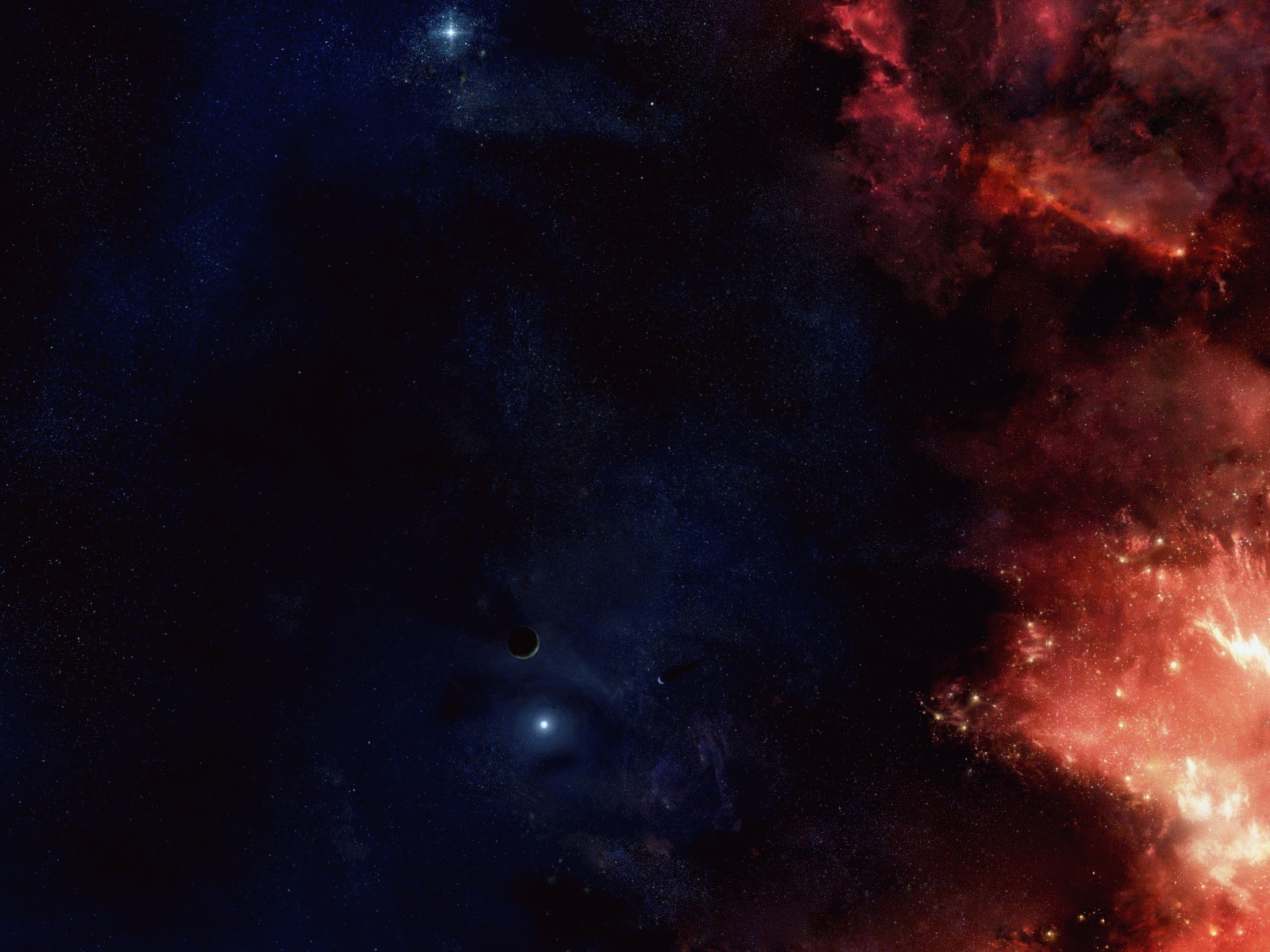 Wallpaper glowing clouds and dark space desktop 1600x1200