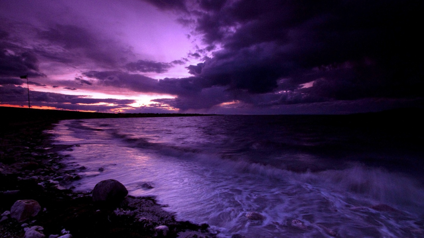 Gallery For gt Purple Beach Sunset Wallpaper 1366x768