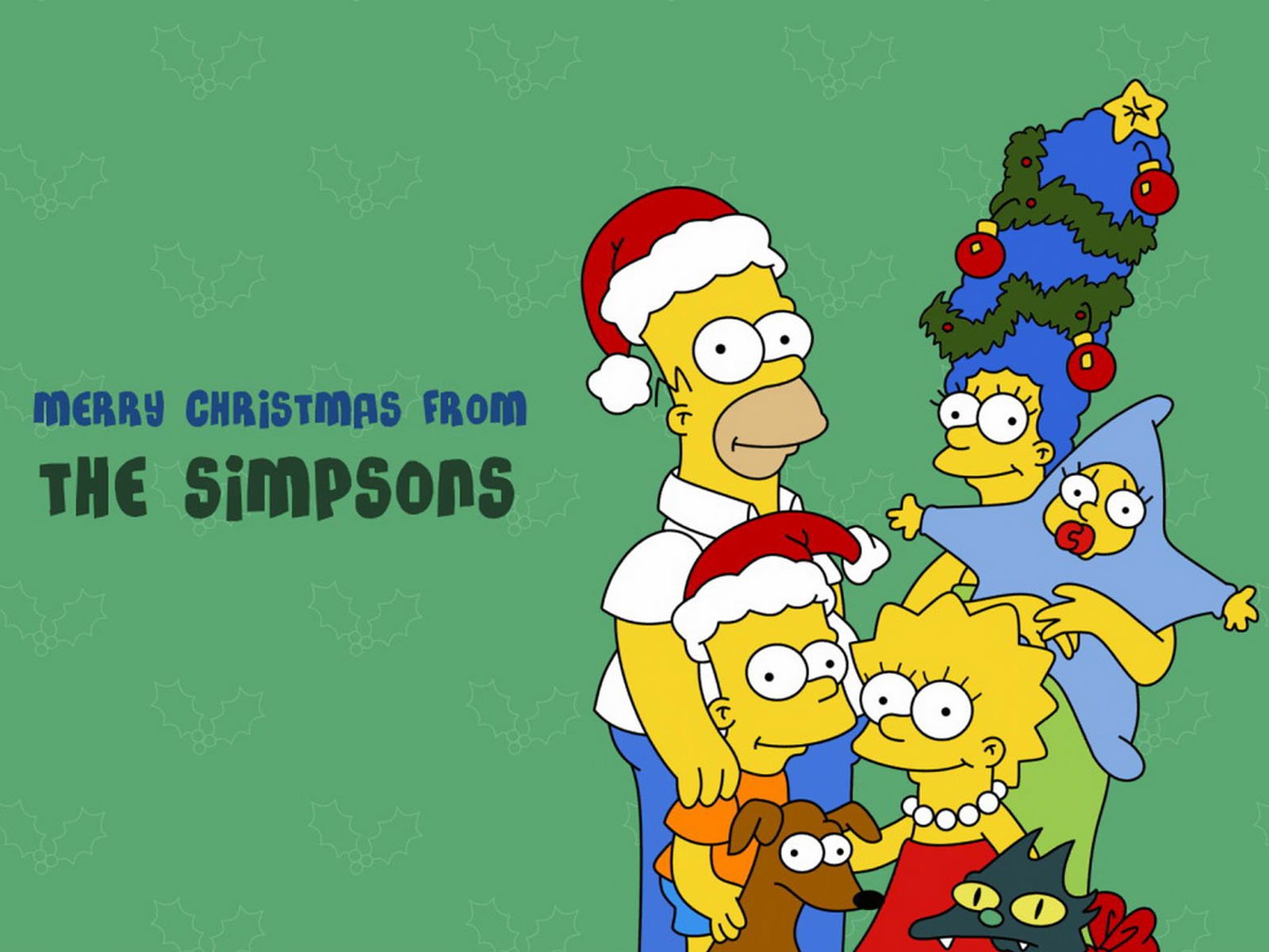 Merry Christmas from The Simpsons Wallpaper   Christmas Cartoon 1600x1200