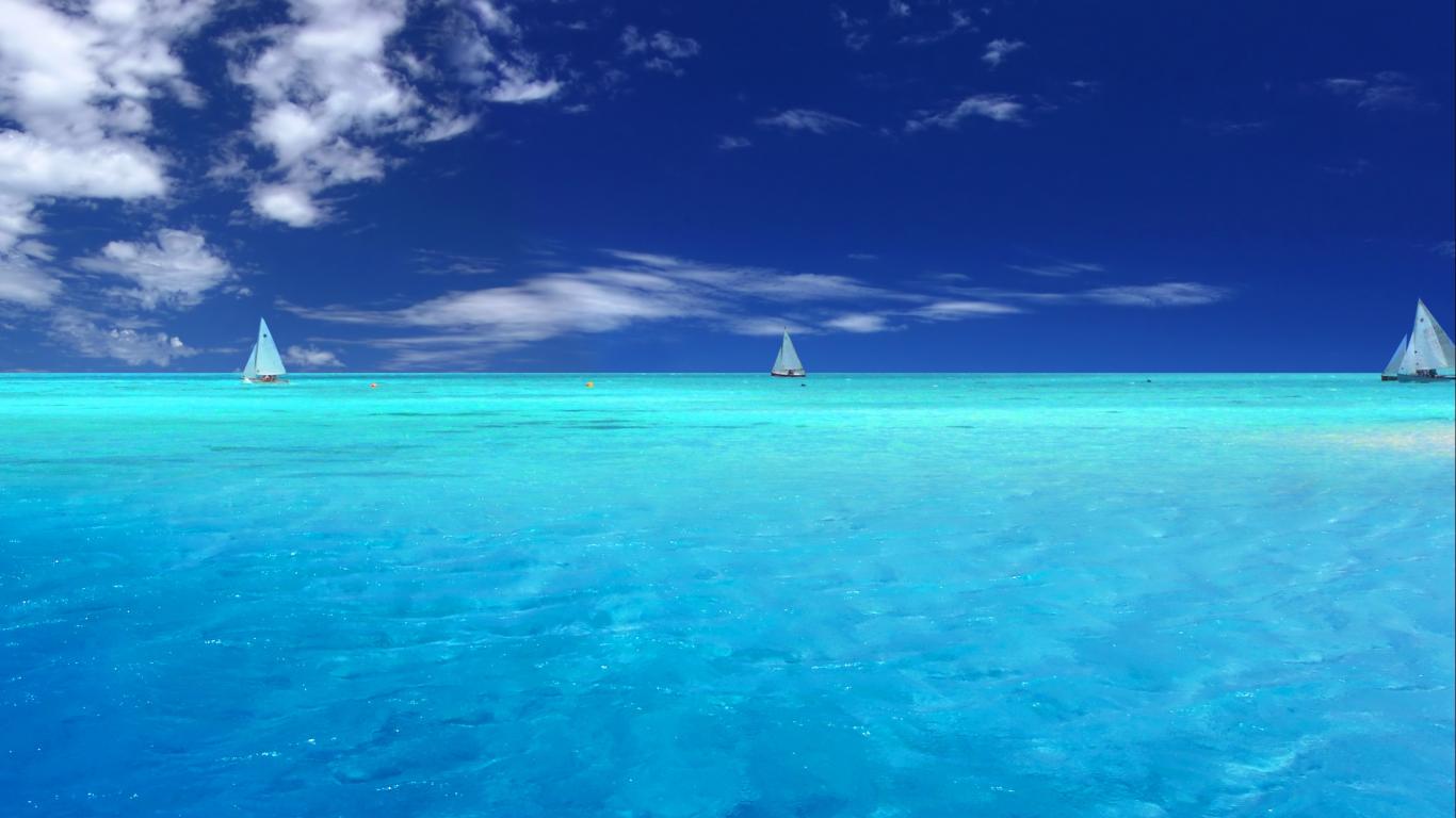 Blue Ocean Desktop Backgrounds 1366x768