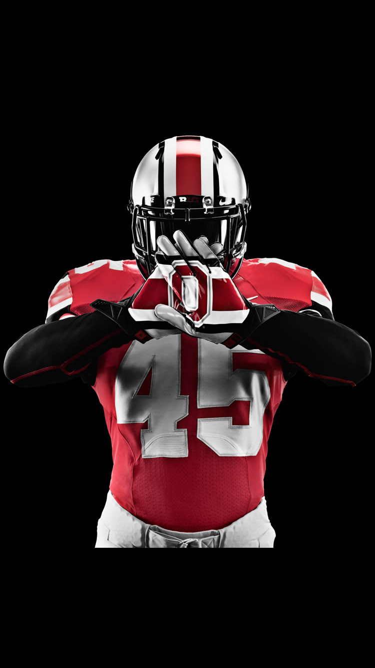 Ohio State Football Wallpaper in Black Background for iPhone 6 HD 750x1334