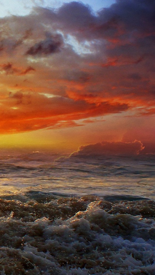 ocean beach sunset wallpaper   Quotekocom 640x1136
