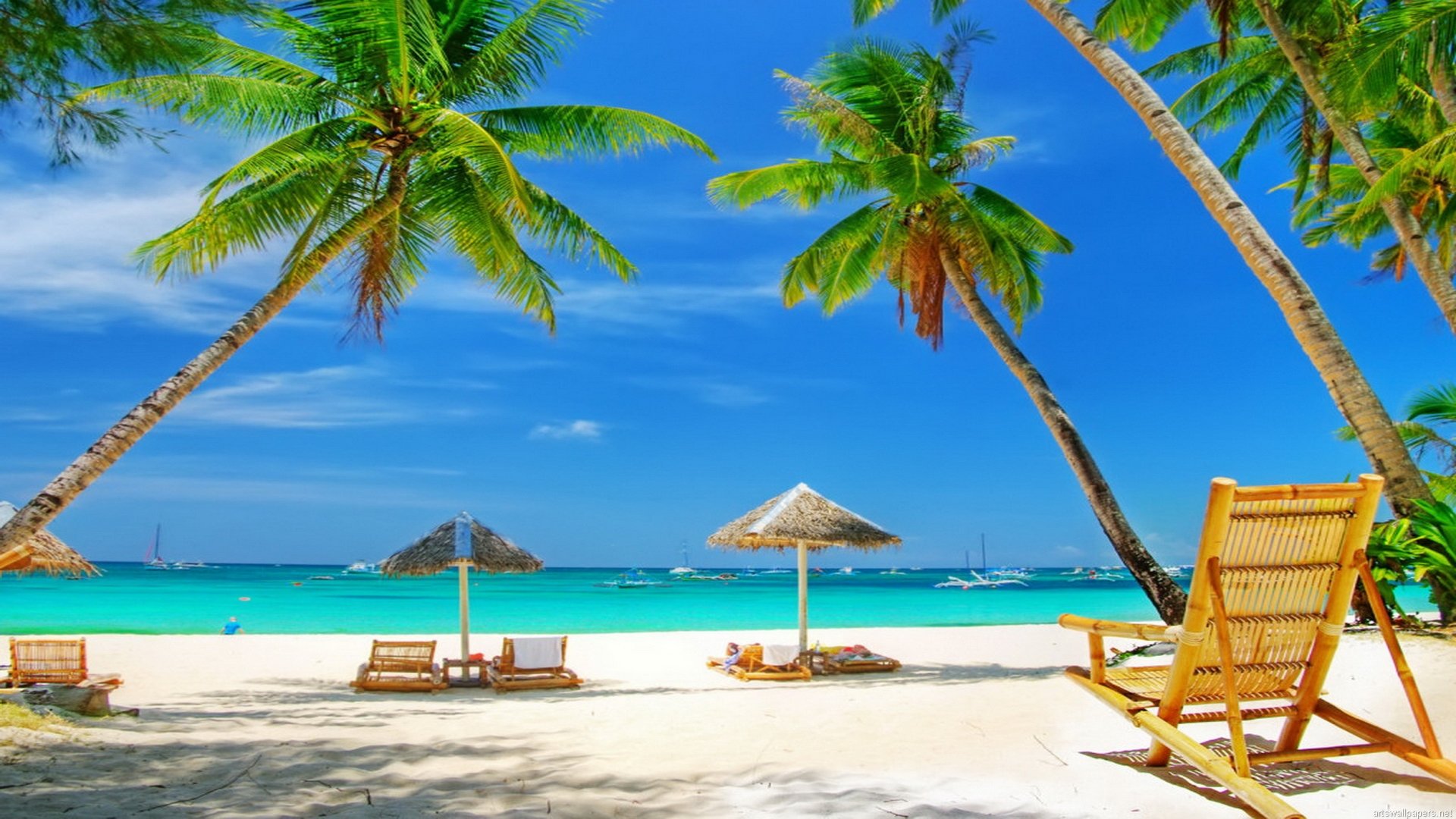 Beach Scene Wallpaper Full Desktop Backgrounds 1920x1080