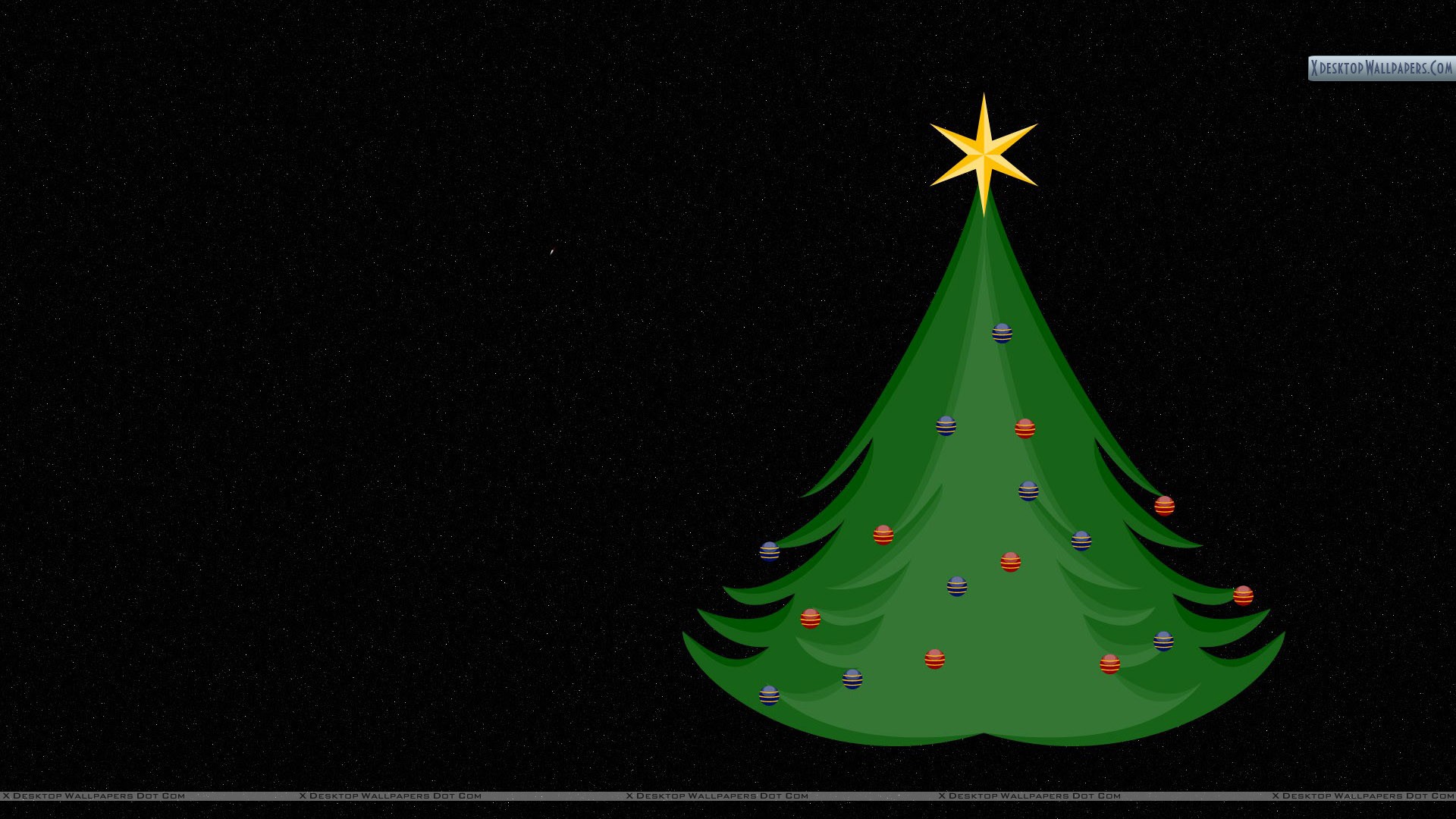 Christmas Tree With Black Background Wallpaper 1920x1080