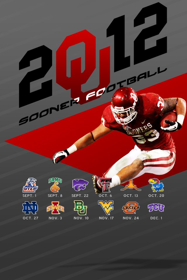 Oklahoma Sooners Football Wallpaper 2013 2012 ou football schedule 640x960