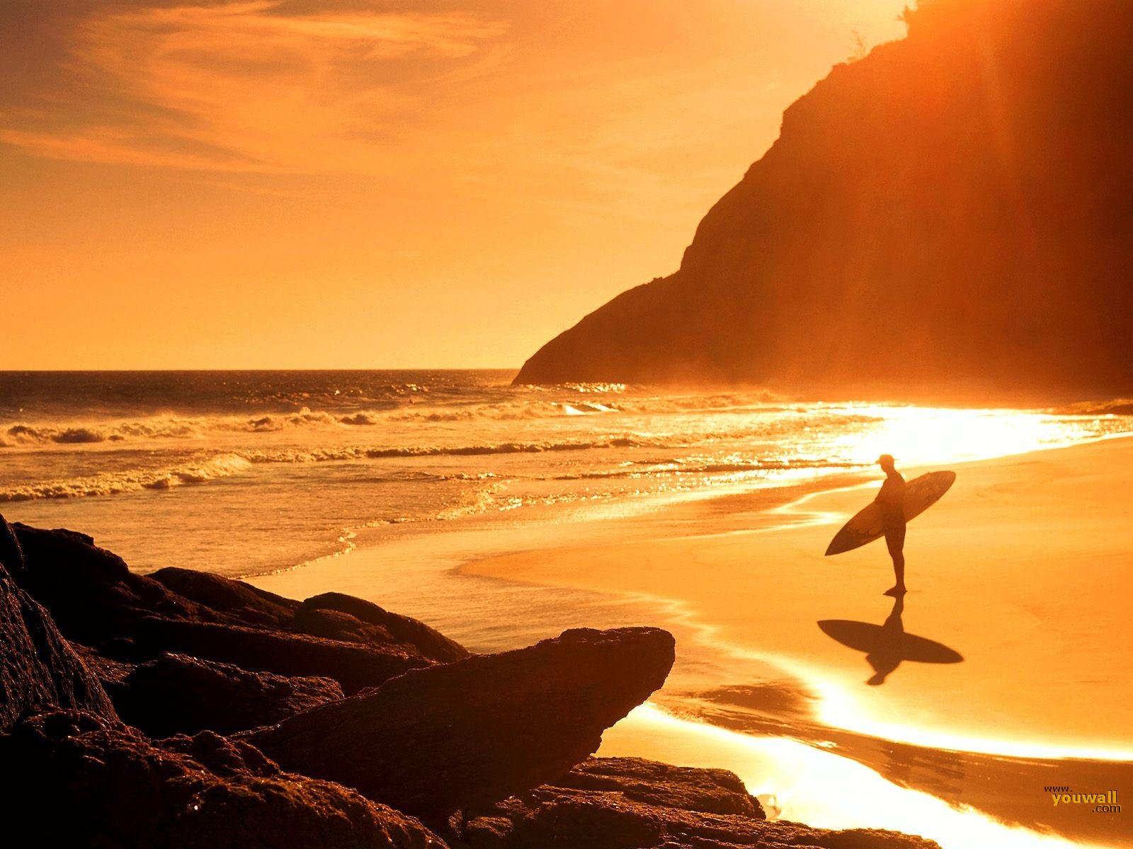 Beach Sunset Surf hd Wallpaper in high resolution for Get Beach 1600x1200