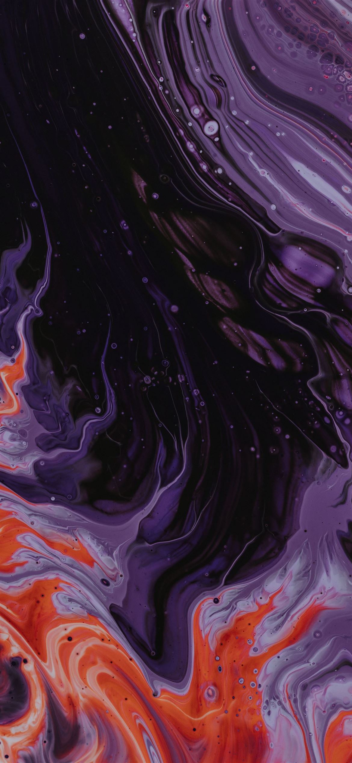 purple black and orange abstract paintin iPhone 12 Wallpapers Free