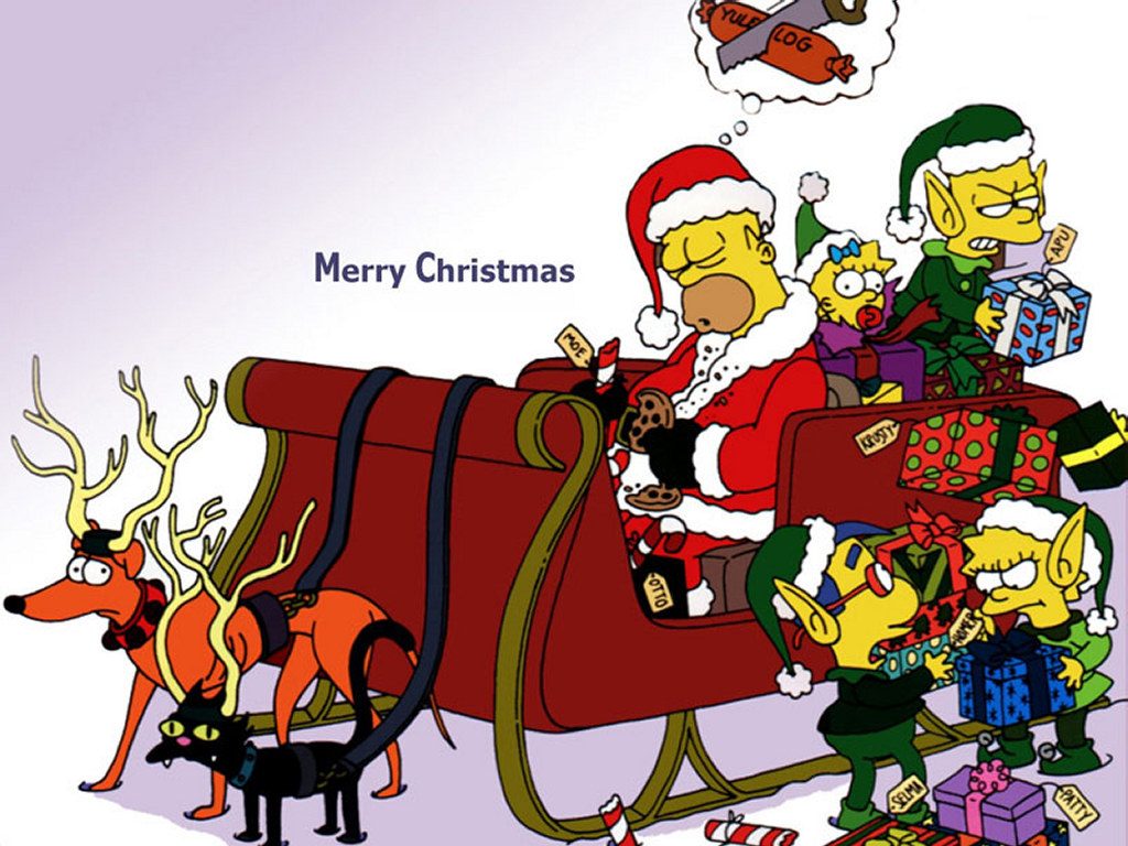 Simpsons    Christmas   Christmas Wallpaper 437308 1024x768