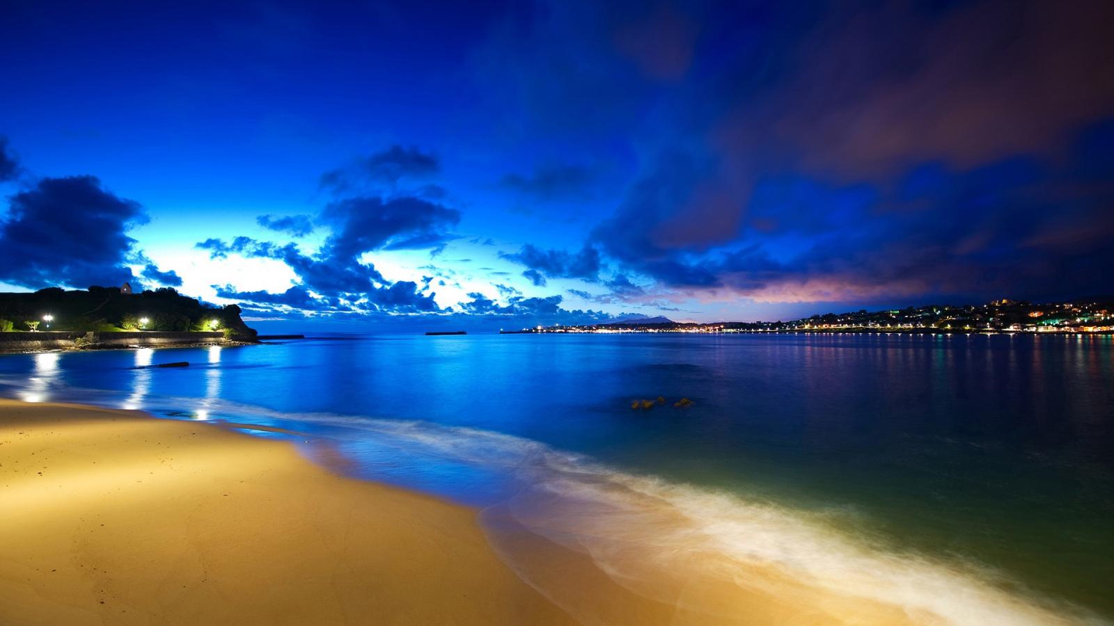 Hd Night Beach Wallpapers Images amp Pictures   Becuo 1600x900