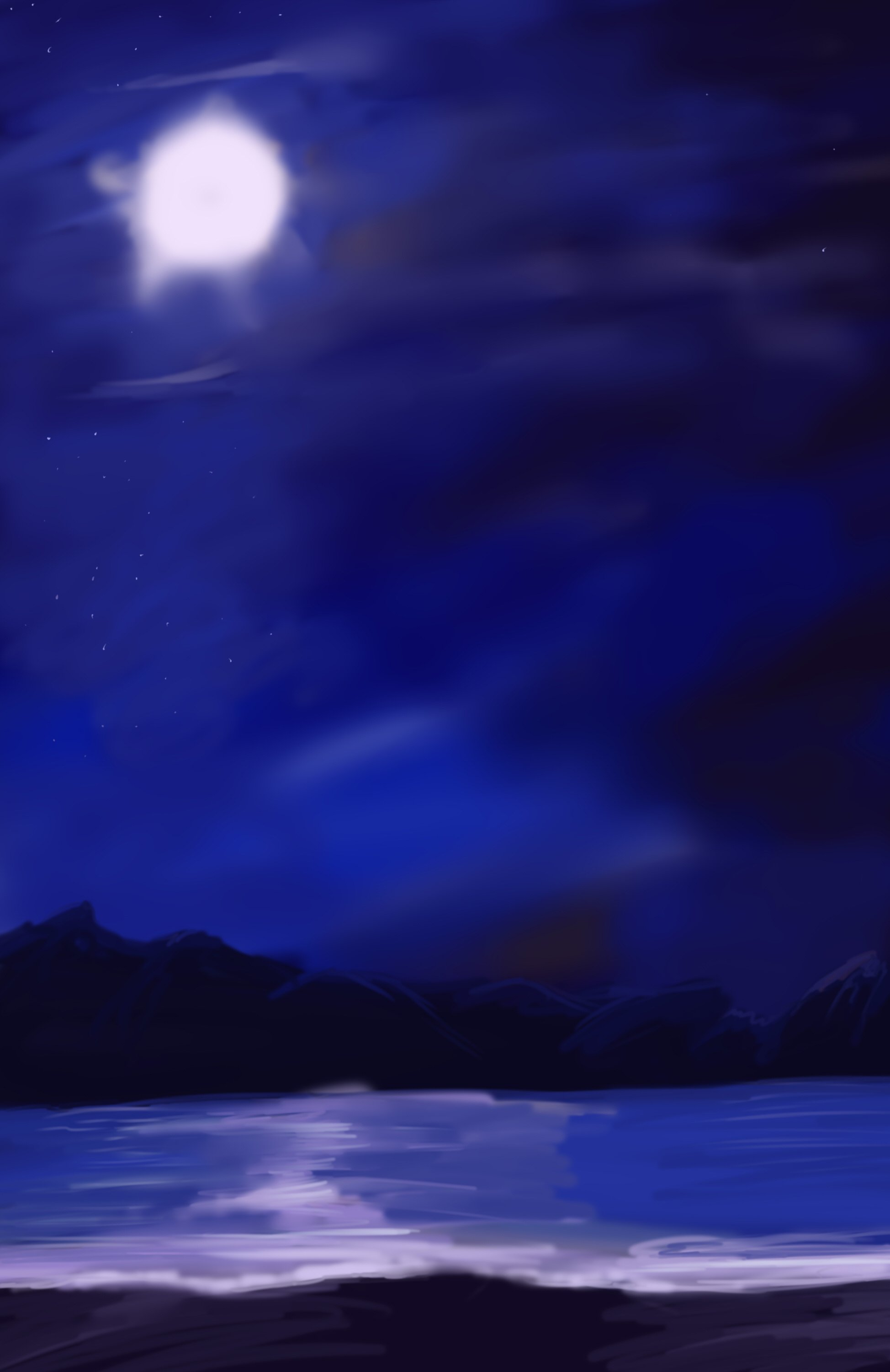 Anime Night Beach Background by wbd 1948x3000