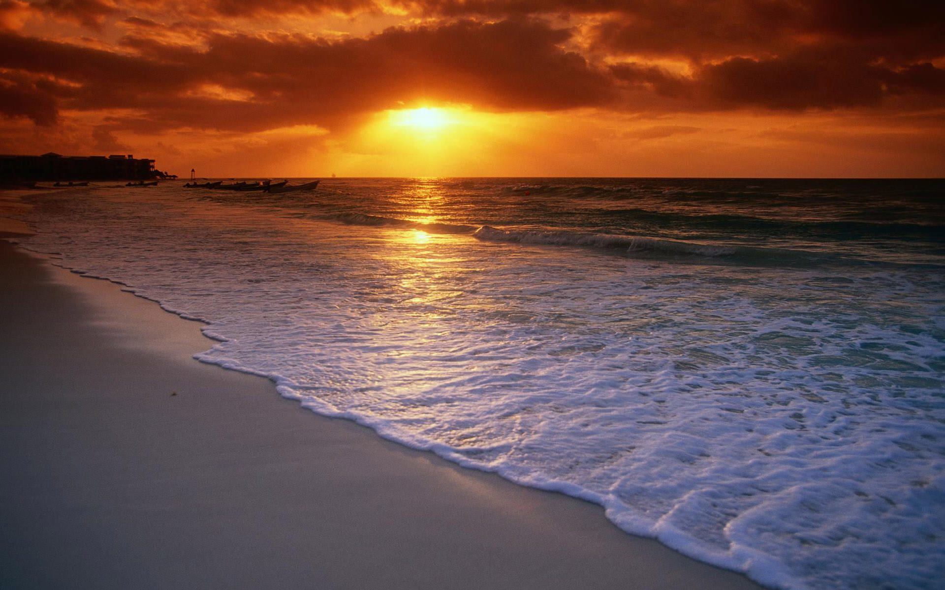 sunset beach wallpaper 1920x1200