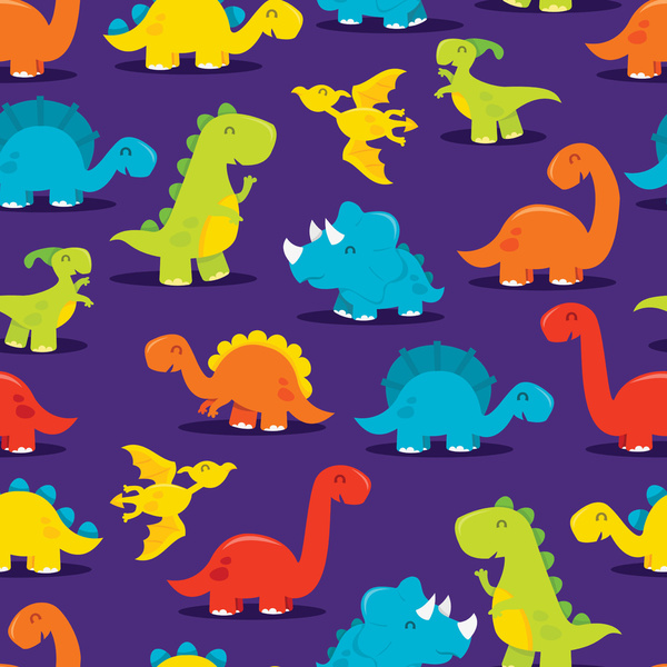 Cute Dinosaurs Background Cute fun dinosaurs pattern art 600x600