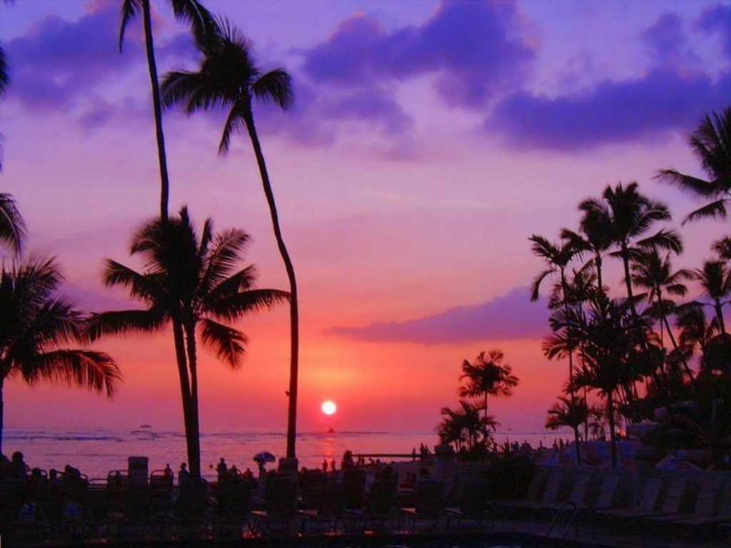 Hawaii beach sunset wallpaper   Polyvore 1024x768