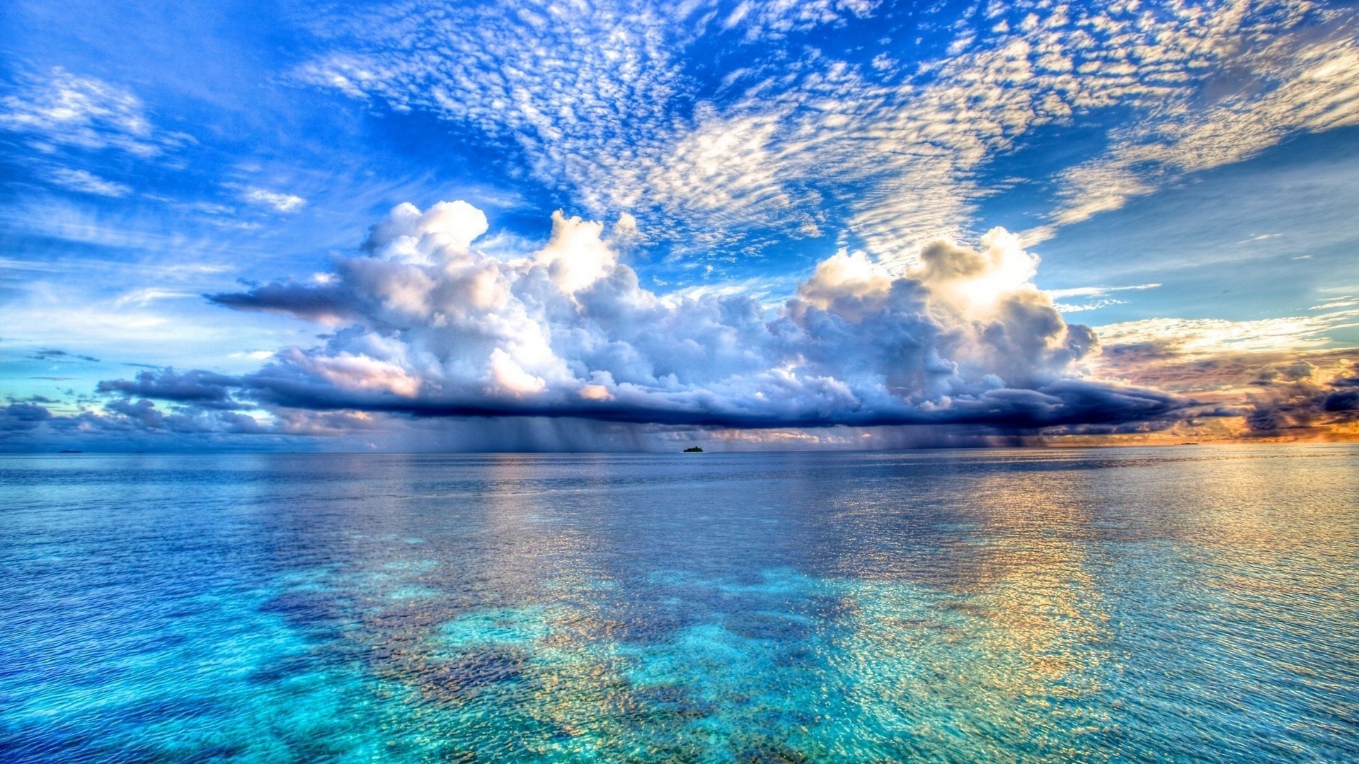 Blue Ocean Wallpaper HD Wallpaper WallpaperLepi 1920x1080