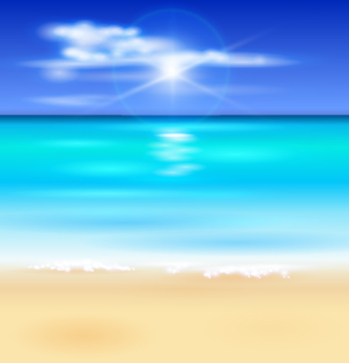 Sunny beach design vector background 09   Vector Background 500x519