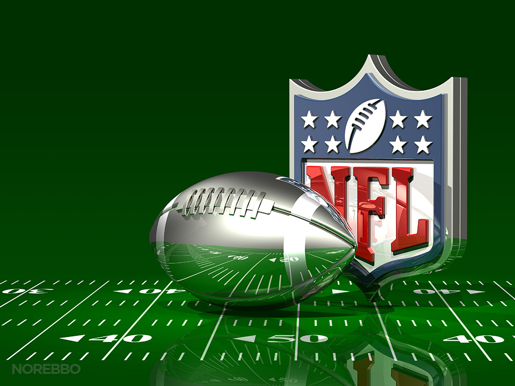 Nfl Football Field Wallpaper 3d nfl logo over a green 1024x768