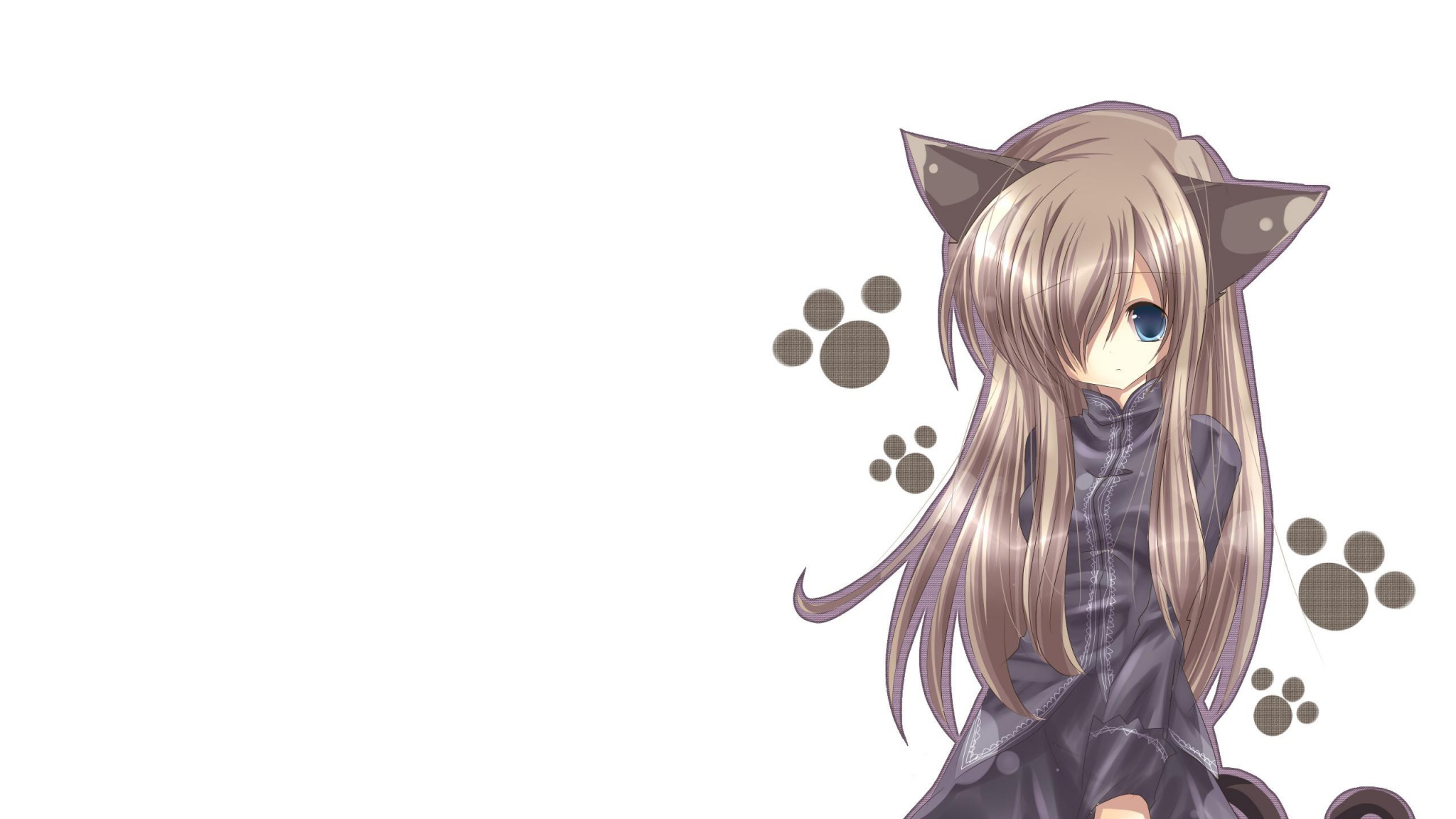 Download 2048x1152 Cat girl Nekomimi Art Anime Girl Wallpaper