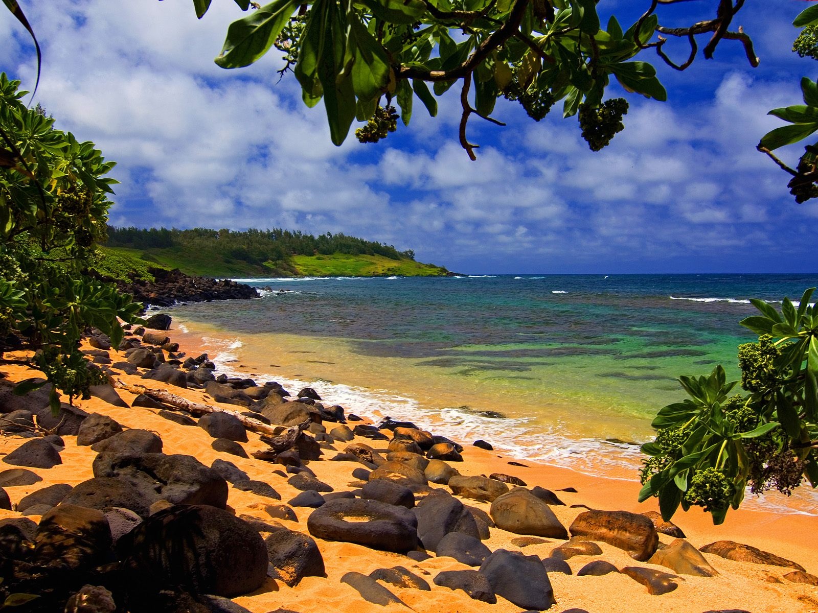 Hawaii beach sunset wallpaper 1600x1200