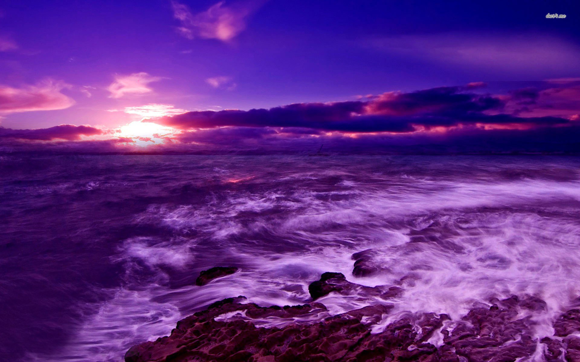 Fotos   Purple Sunset On The Beach 9615 Hd Wallpapers 1920x1200