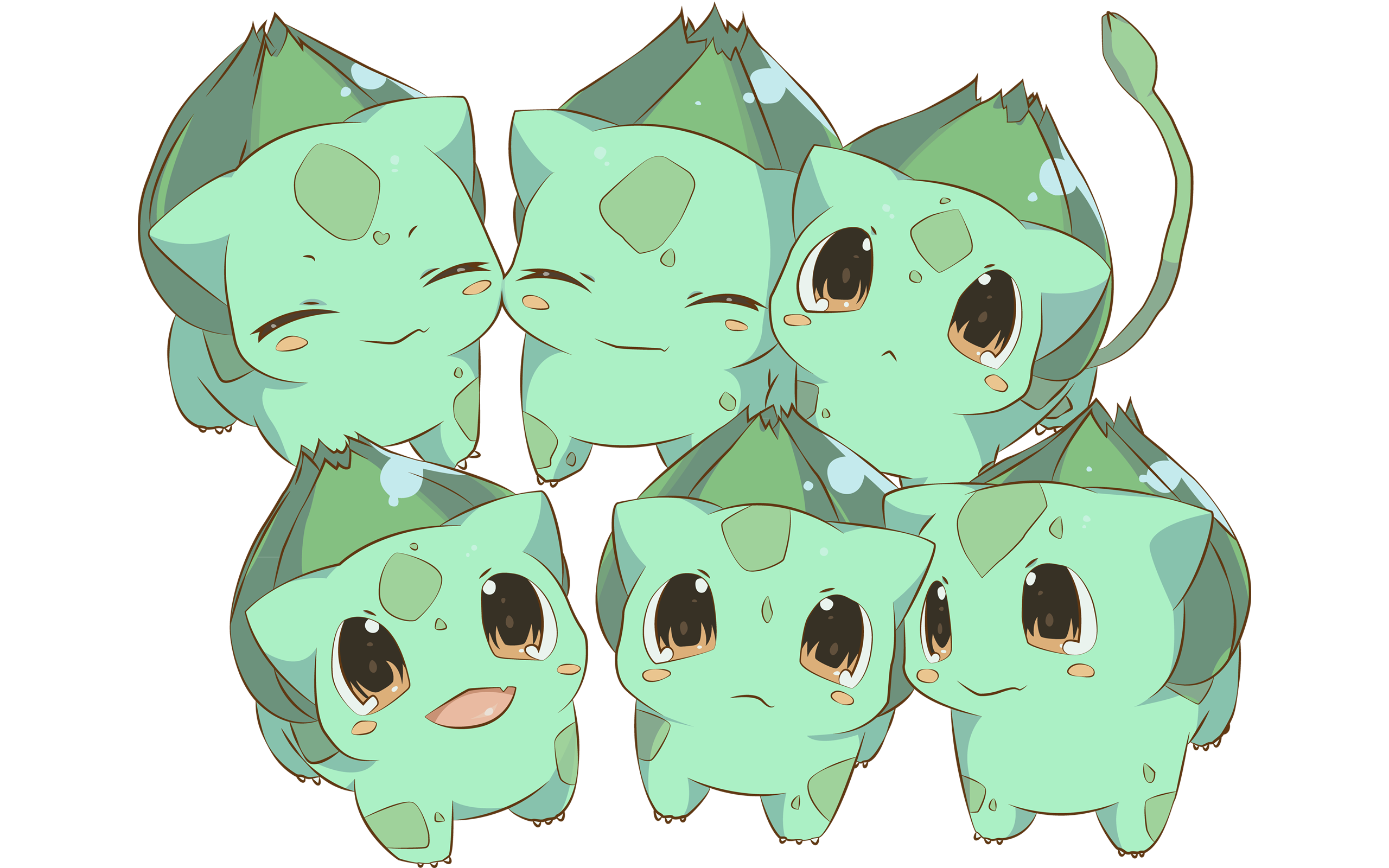 Chibi Wallpaper 2560x1600 Bulbasaur Chibi Kawaii Cute Chibi 2560x1600