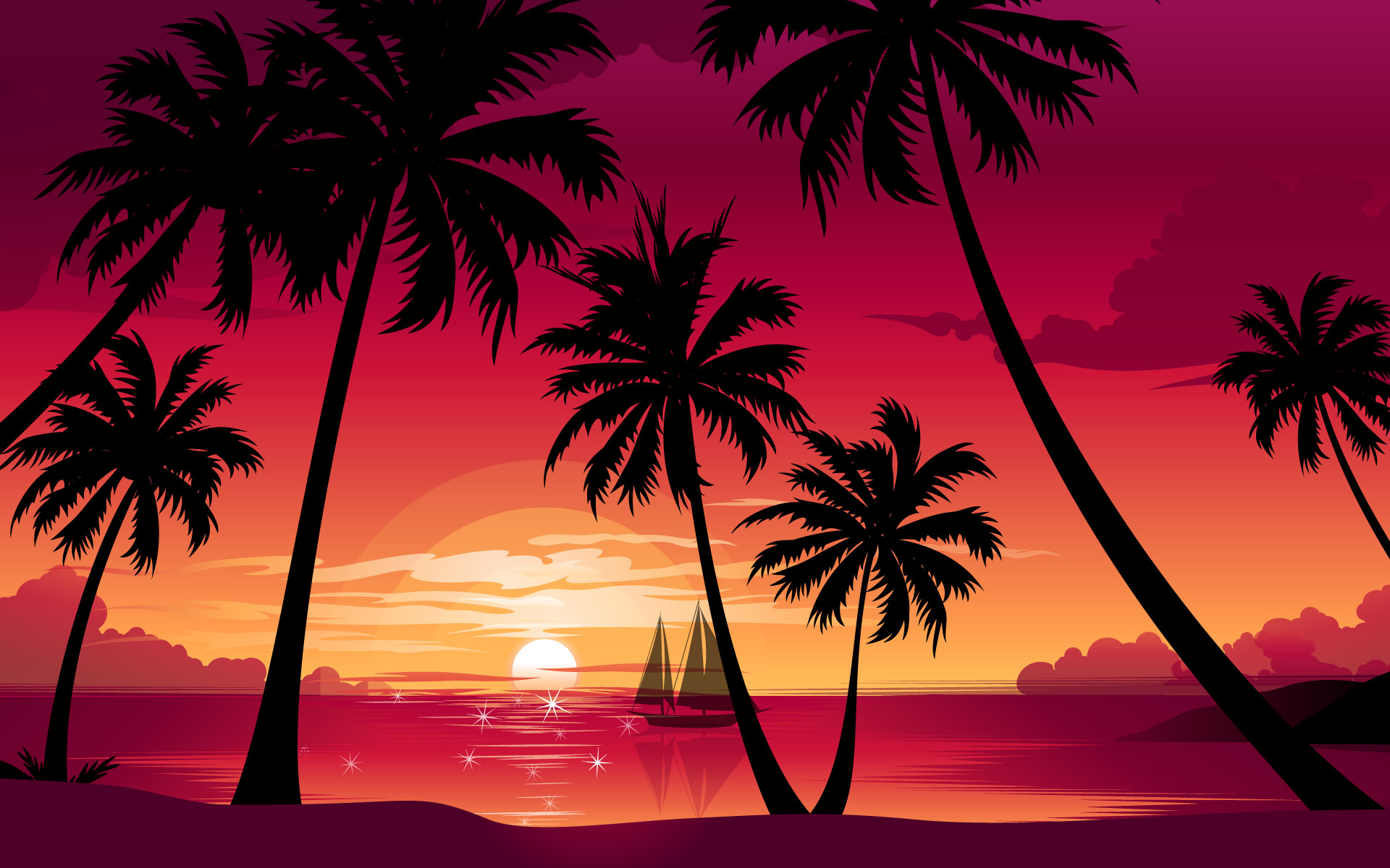 sunset hd wallpapers palm trees sunset wallpapers palm trees sunset 1920x1200
