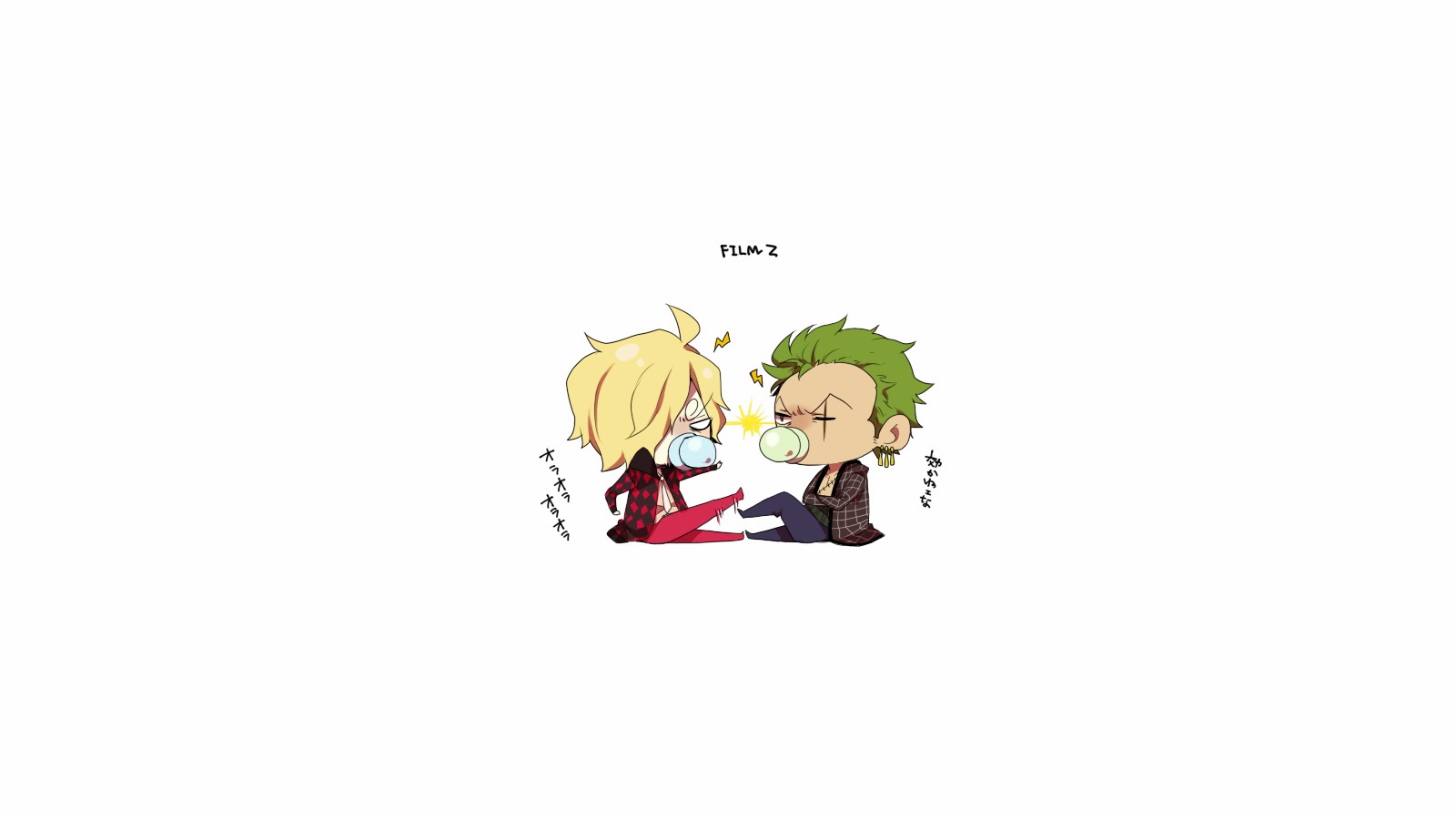  zoro and sanji cute chibi one piece anime hd wallpaper 1600x900 2t 1600x900