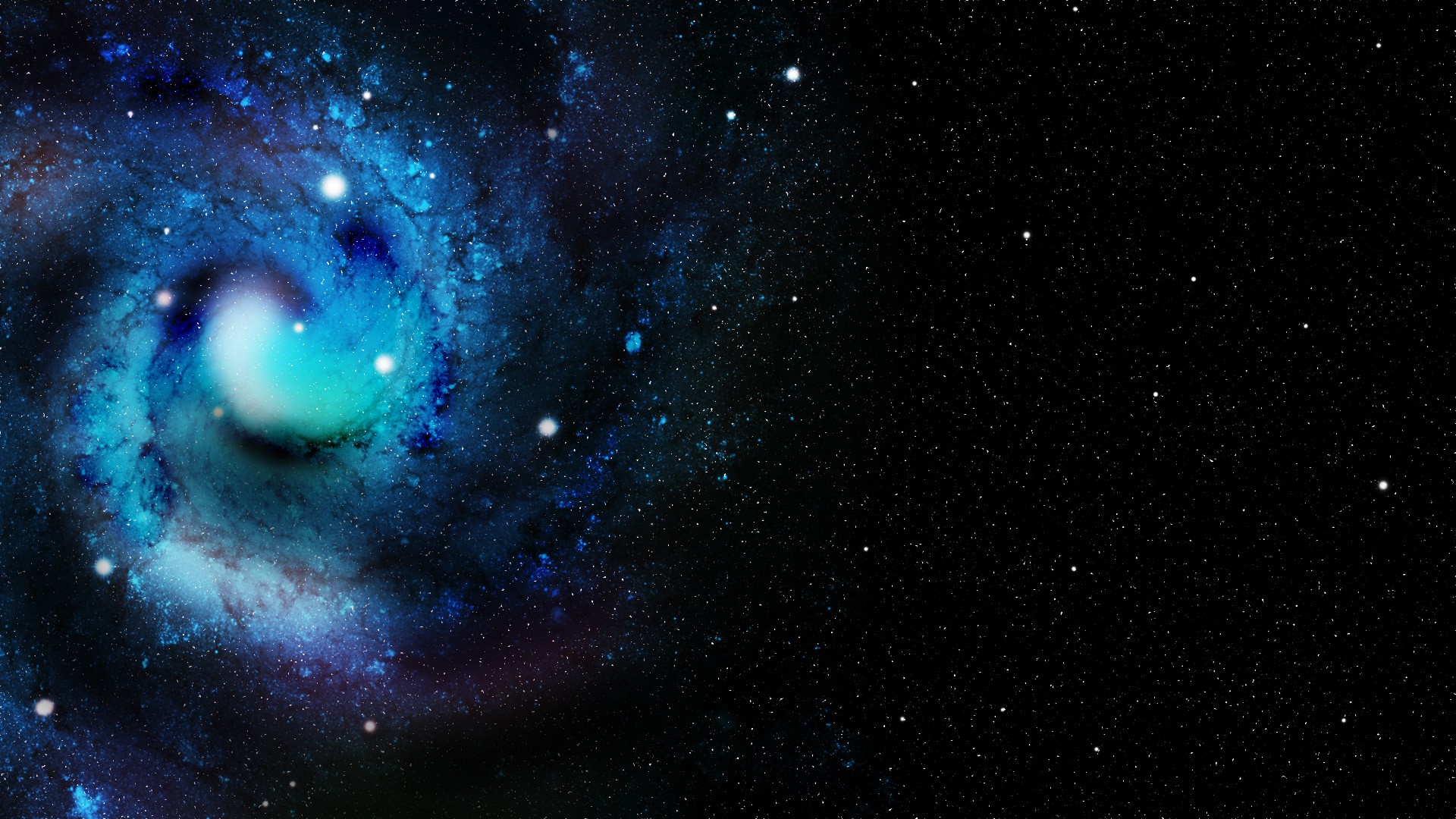 Space Blue Stars Galaxy Spiral Galaxy Amazing 1920x1080