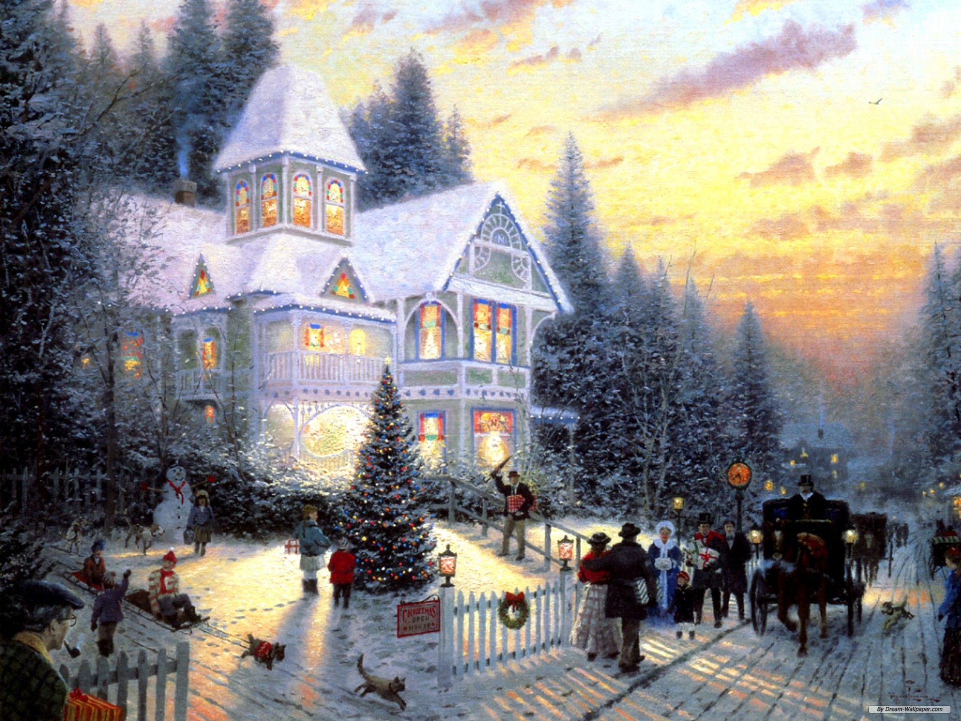  holiday wallpaperchristmas eve painting wallpaper1920x1440free 1920x1440