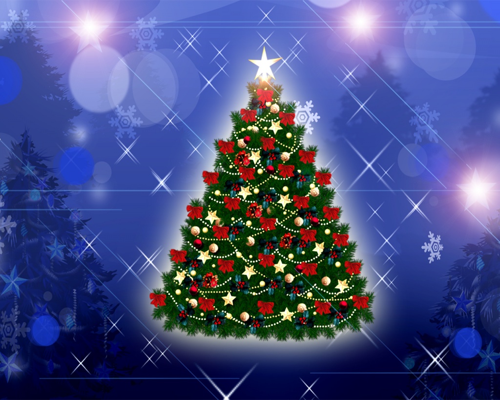 1024x768 Christmas Tree desktop PC and Mac wallpaper 1024x819