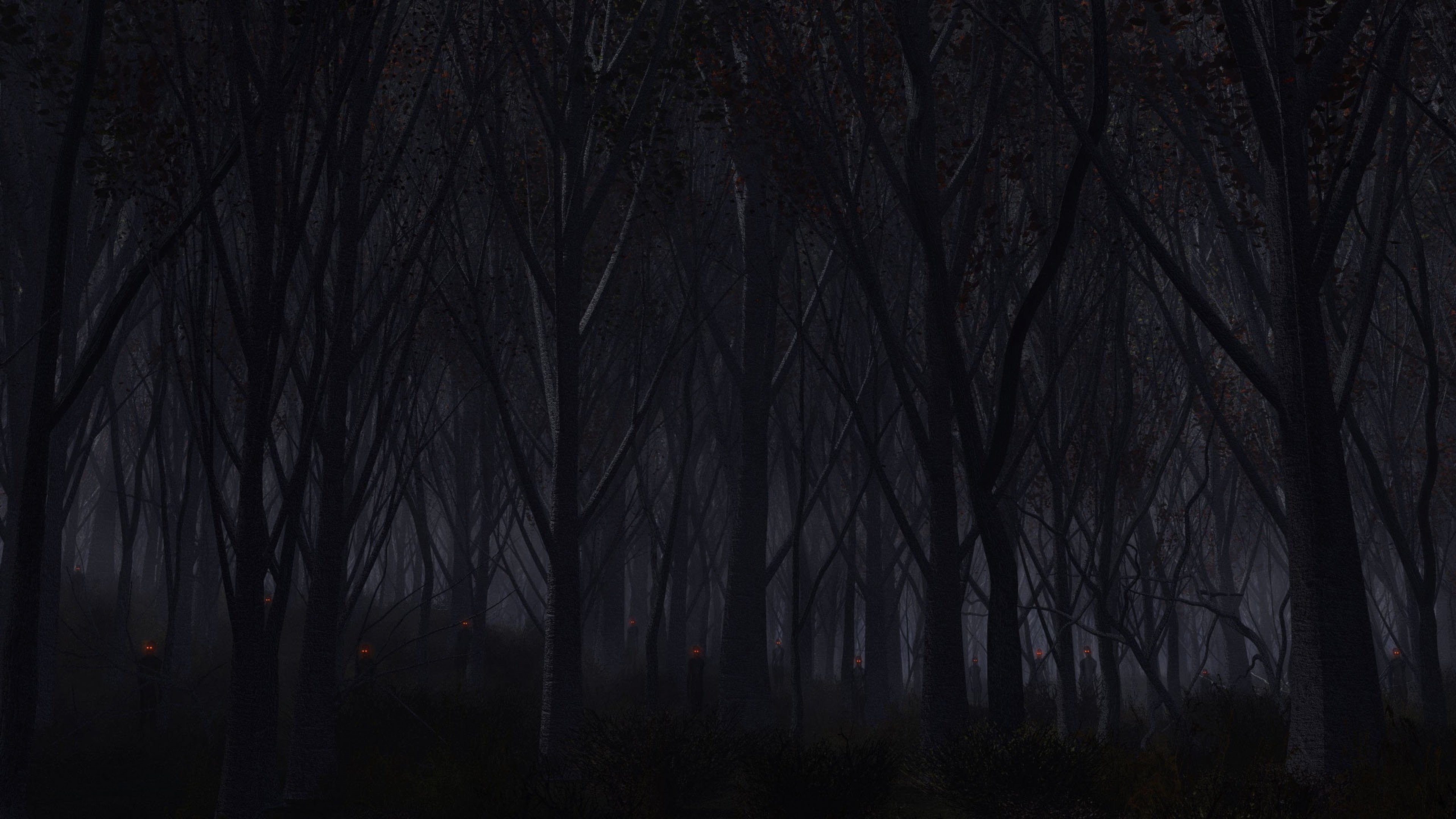Download Wallpaper 3840x2160 Forest Trees Background Dark 4K Ultra