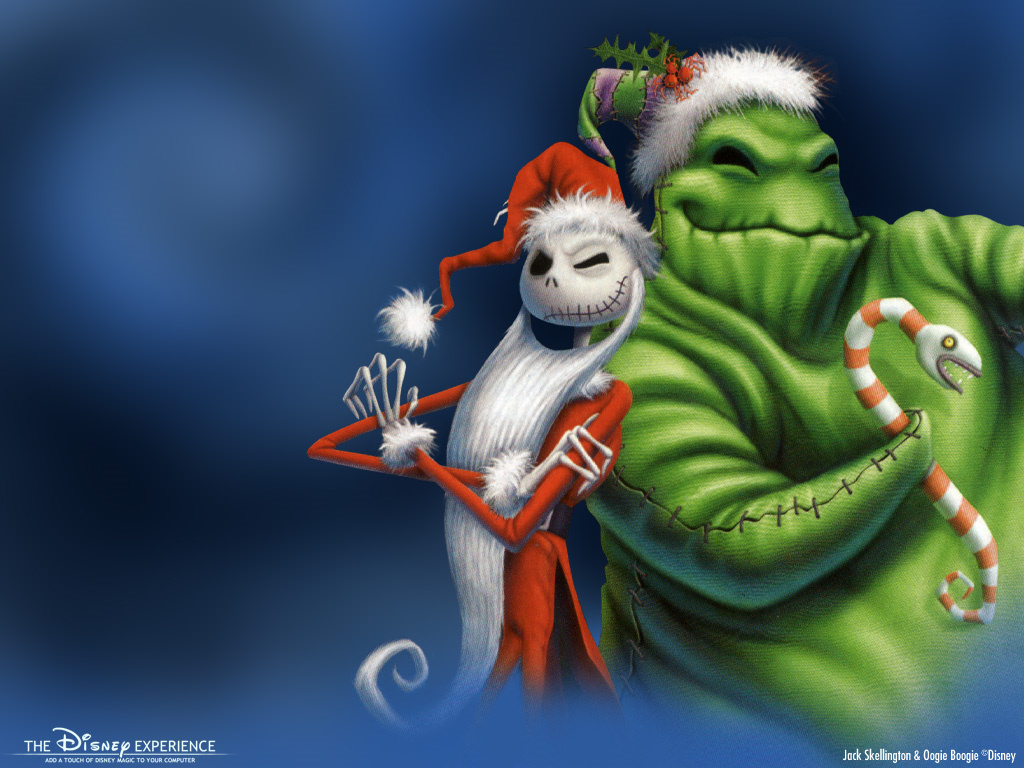 Jack as Santa with Boogie Man Christmas Wallpaper 1024x768