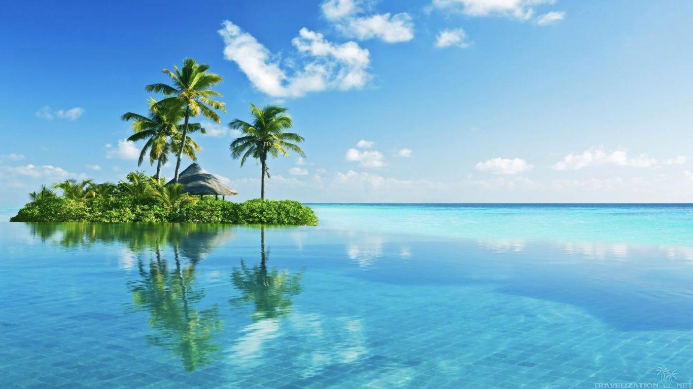 Tropical Island Backgrounds 1366x768