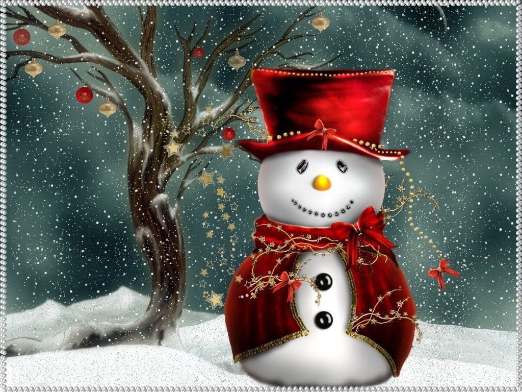 Christmas Computer Wallpapers Christmas Snowman 1024x768