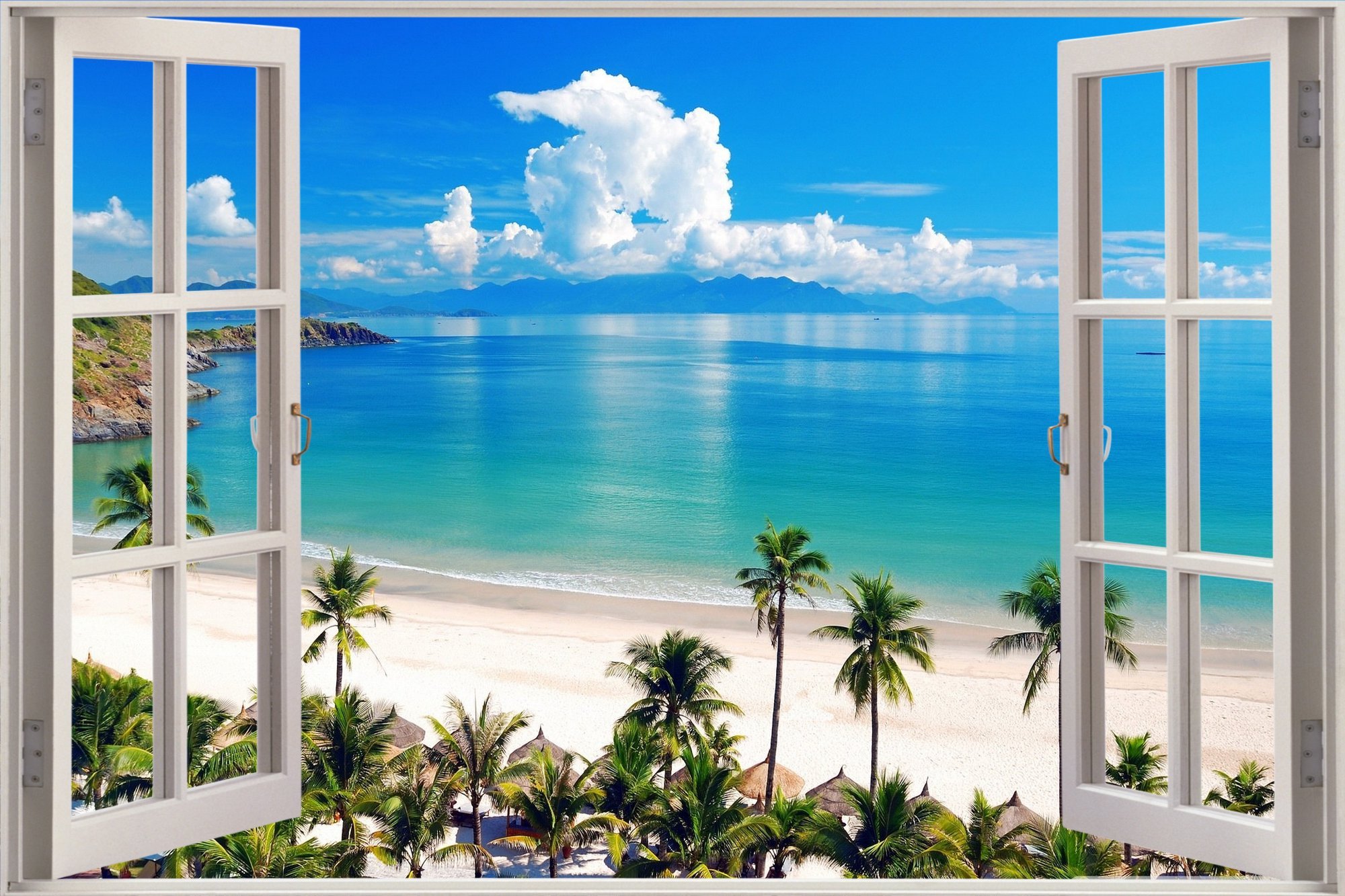  Ocean Beach View Wall Stickers Film Art Decal Wallpaper 85 eBay 2000x1333