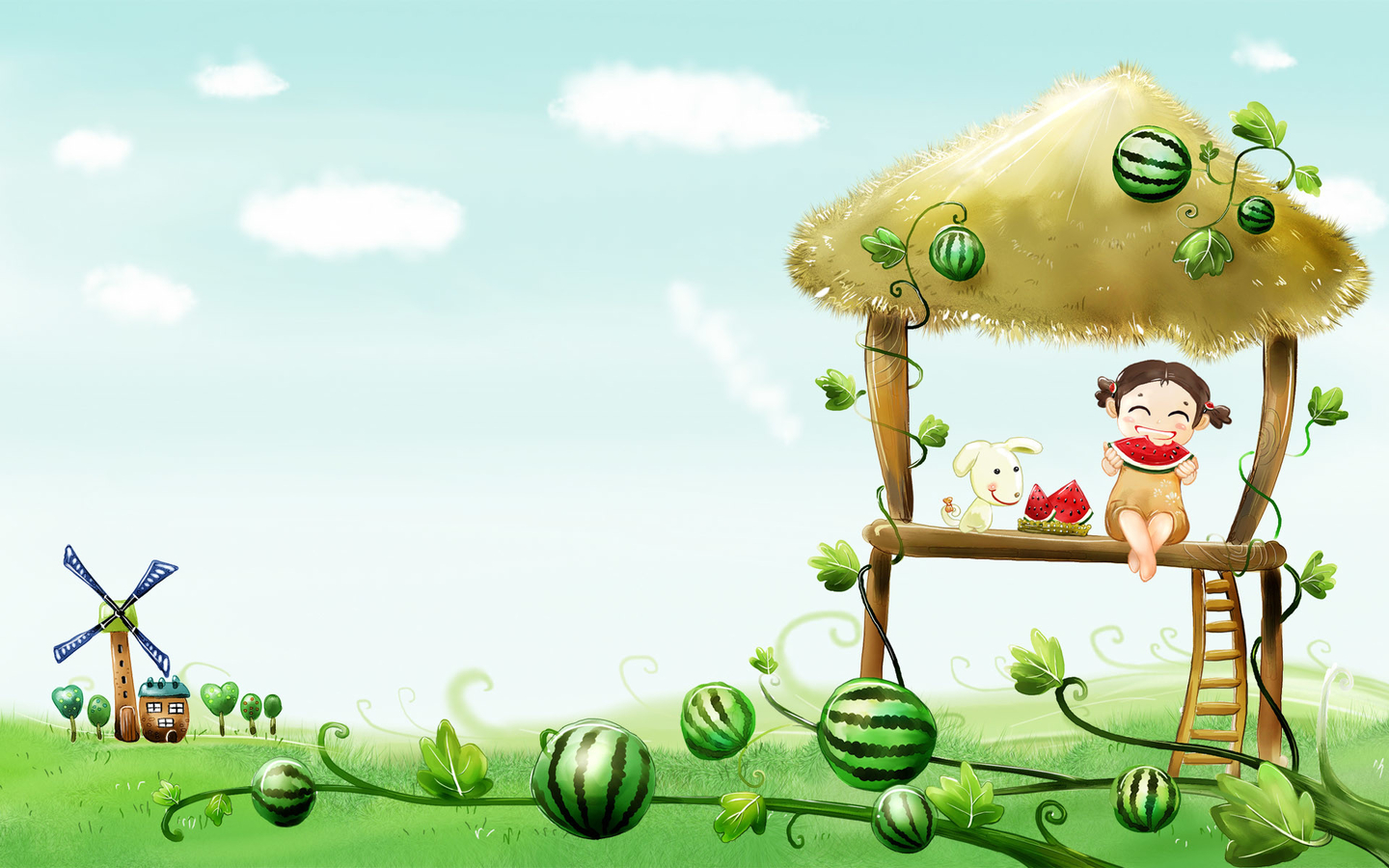 ... Korean Cartoon Wallpapers For Desktop - 1440x900 iWallHD - Wallpaper
