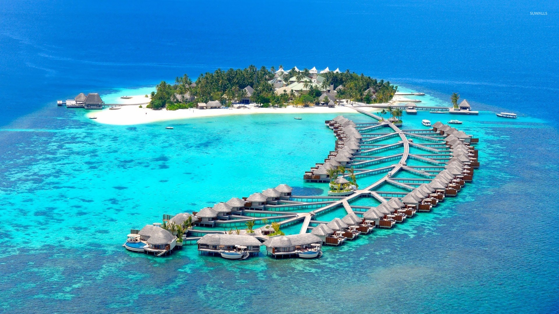 Island resort in Maldives wallpaper   Beach wallpapers   22341 1920x1080