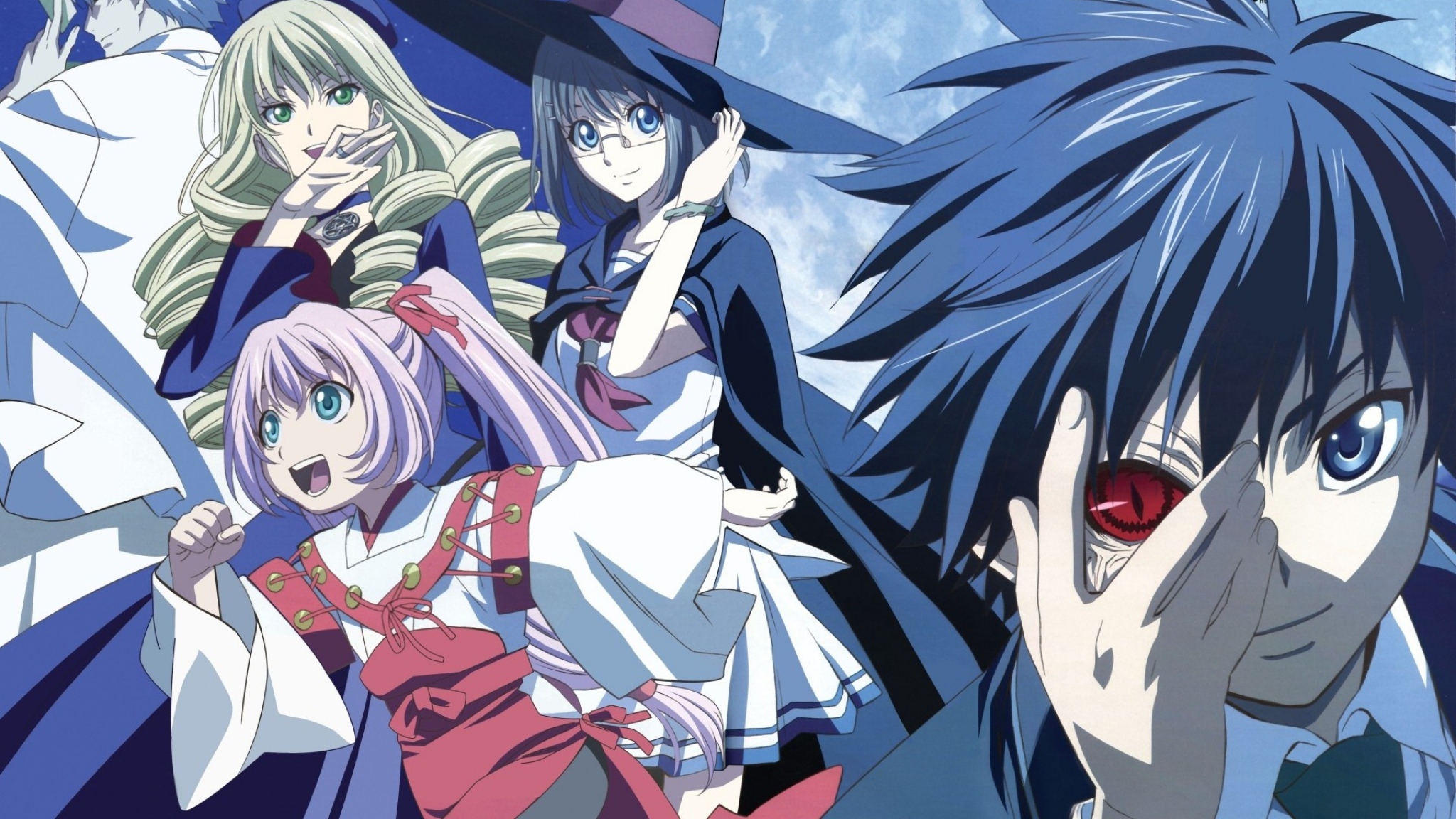 Download Wallpaper 2048x1152 anime boy blue eyes hair HD HD