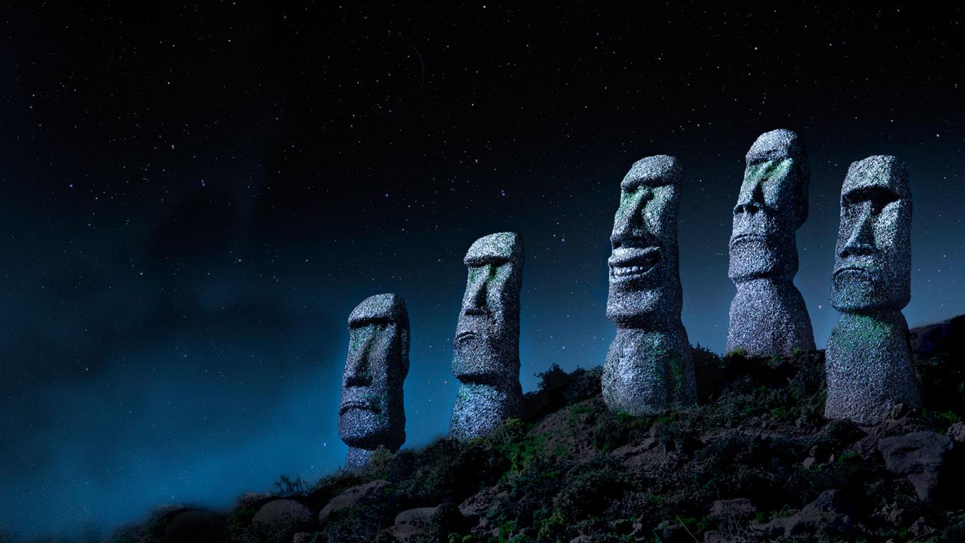Bing Images   Easter Island Smiles   Easter Island Chile Ocean 1366x768