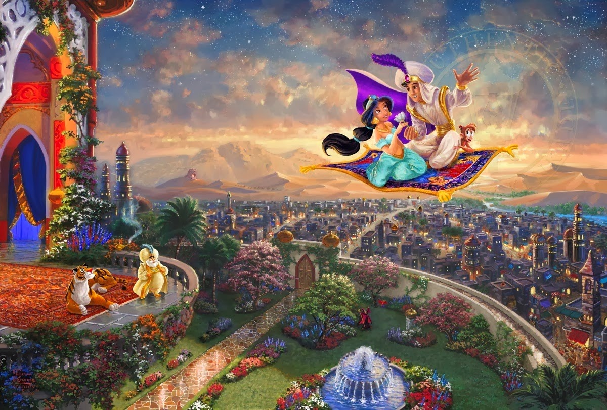 Thomas Kinkade Studios realiza un cuadro de Aladdn 1200x811