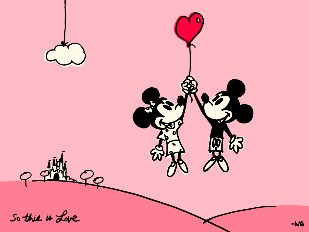 Cute Mickey And Minney Valentines Day Wallpaper photos of romantic 1024x768