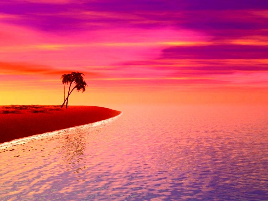 pink sunset wallpaper 1024x768