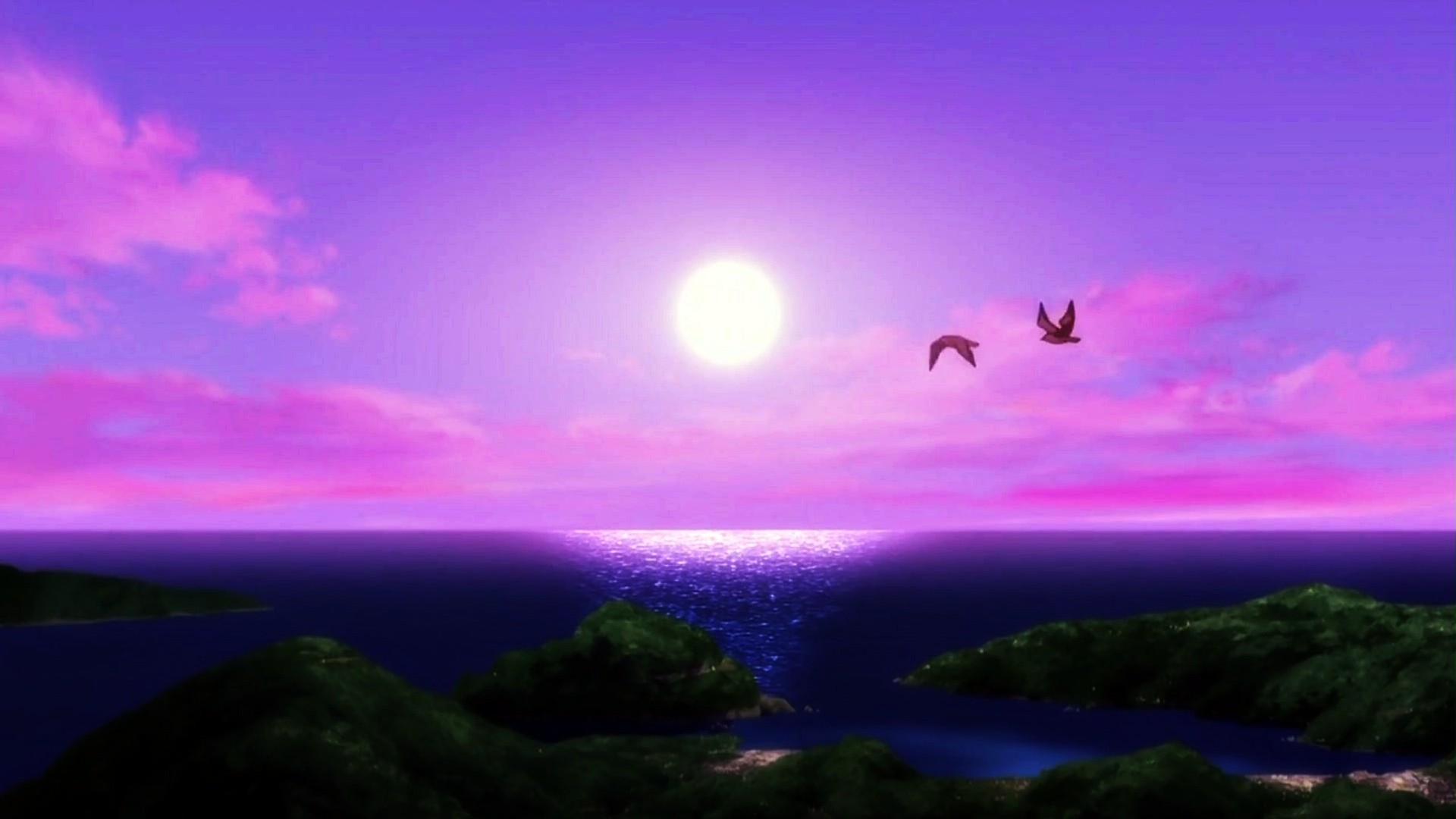 Purple Sunset Ocean Hd Wallpapers Downloand Now 1920x1080